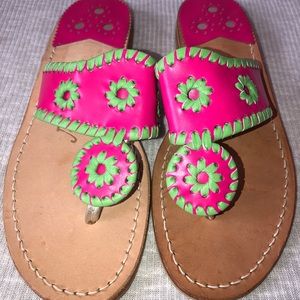 Jack Roger Hot Pink and Lime Green Size 6 NEW